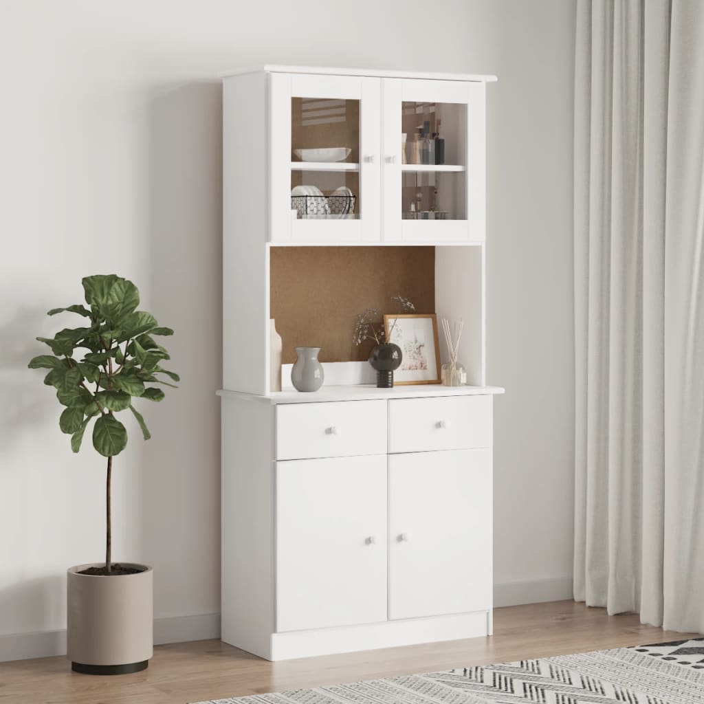 Blat de comoda „ALTA”, alb, 77x30x92 cm, lemn masiv de pin — imaginea 3
