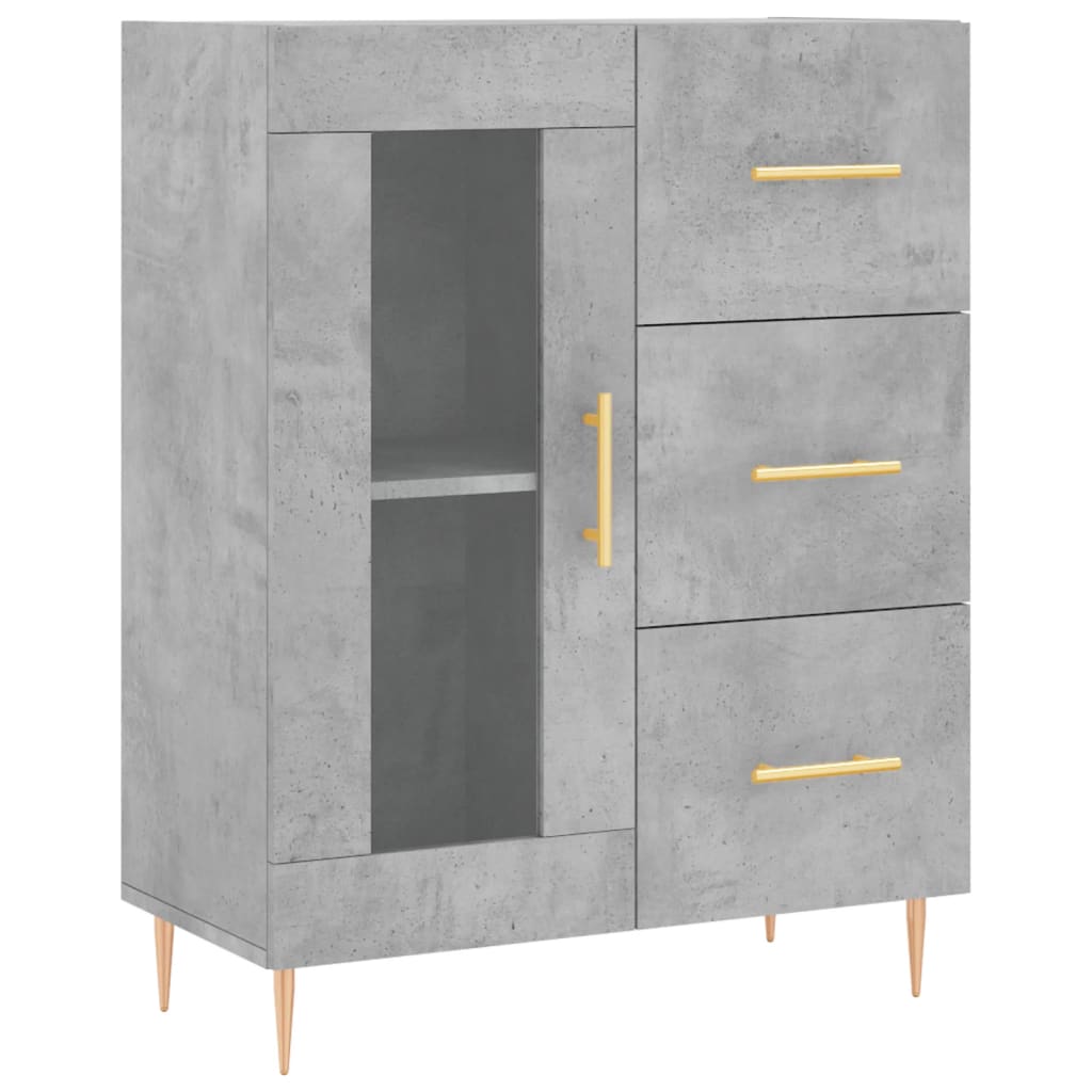 Dulap inalt, gri beton, 69,5x34x180, lemn compozit — imaginea 7