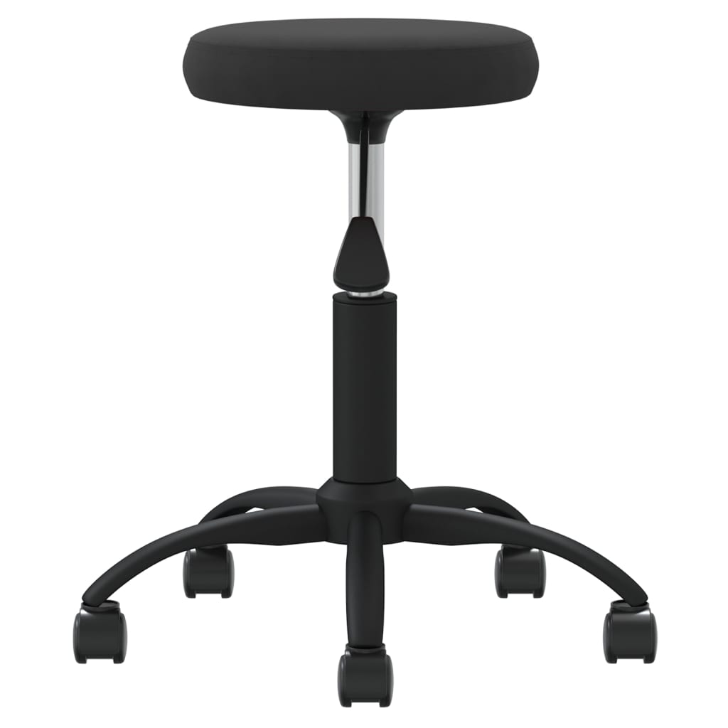Scaun de birou pivotant, negru, catifea — imaginea 4