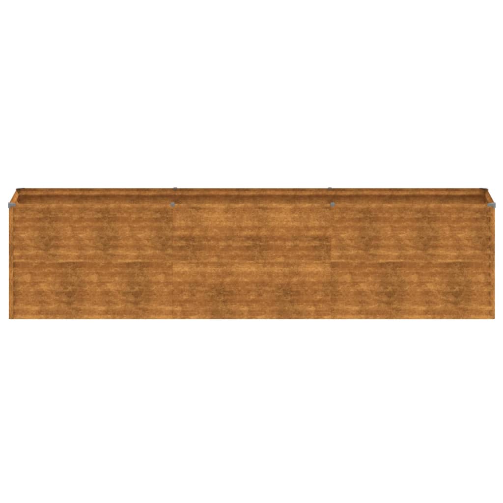 Strat inaltat de gradina, 291x50x69 cm, otel corten — imaginea 4