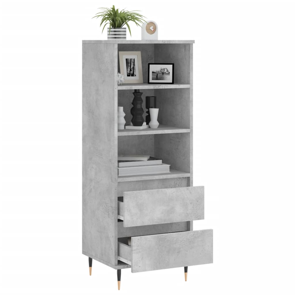 Dulap inalt, gri beton, 40x36x110 cm, lemn compozit — imaginea 4