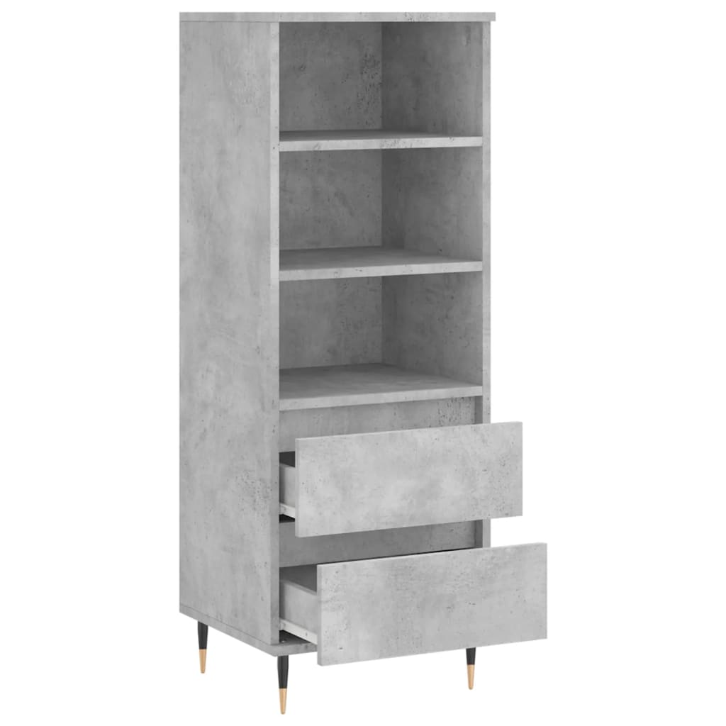 Dulap inalt, gri beton, 40x36x110 cm, lemn compozit — imaginea 6