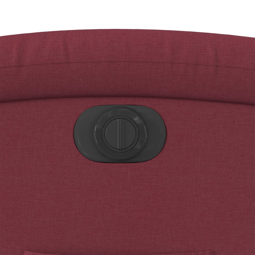 Fotoliu rabatabil electric, rosu vin, material textil — imaginea 11