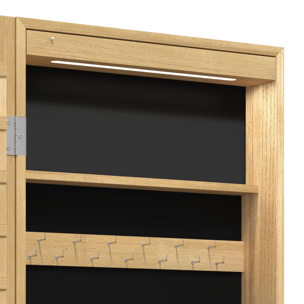 Dulap de bijuterii cu oglinda si lumini LED, montaj pe perete — imaginea 11