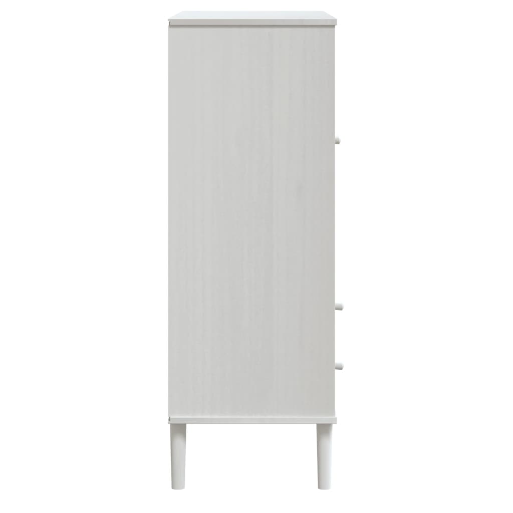 Dulap inalt SENJA aspect ratan alb, 90x40x112cm, lemn masiv pin — imaginea 7