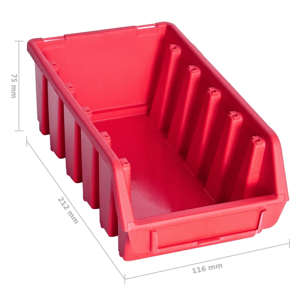 Set cutii depozitare 103 piese cu panouri de perete, rosu&negru — imaginea 20