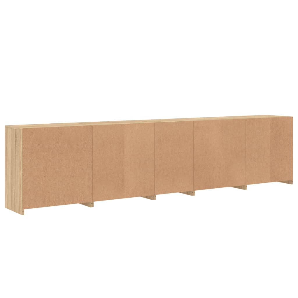 Servanta cu lumini LED, stejar sonoma, 283x37x67 cm — imaginea 9