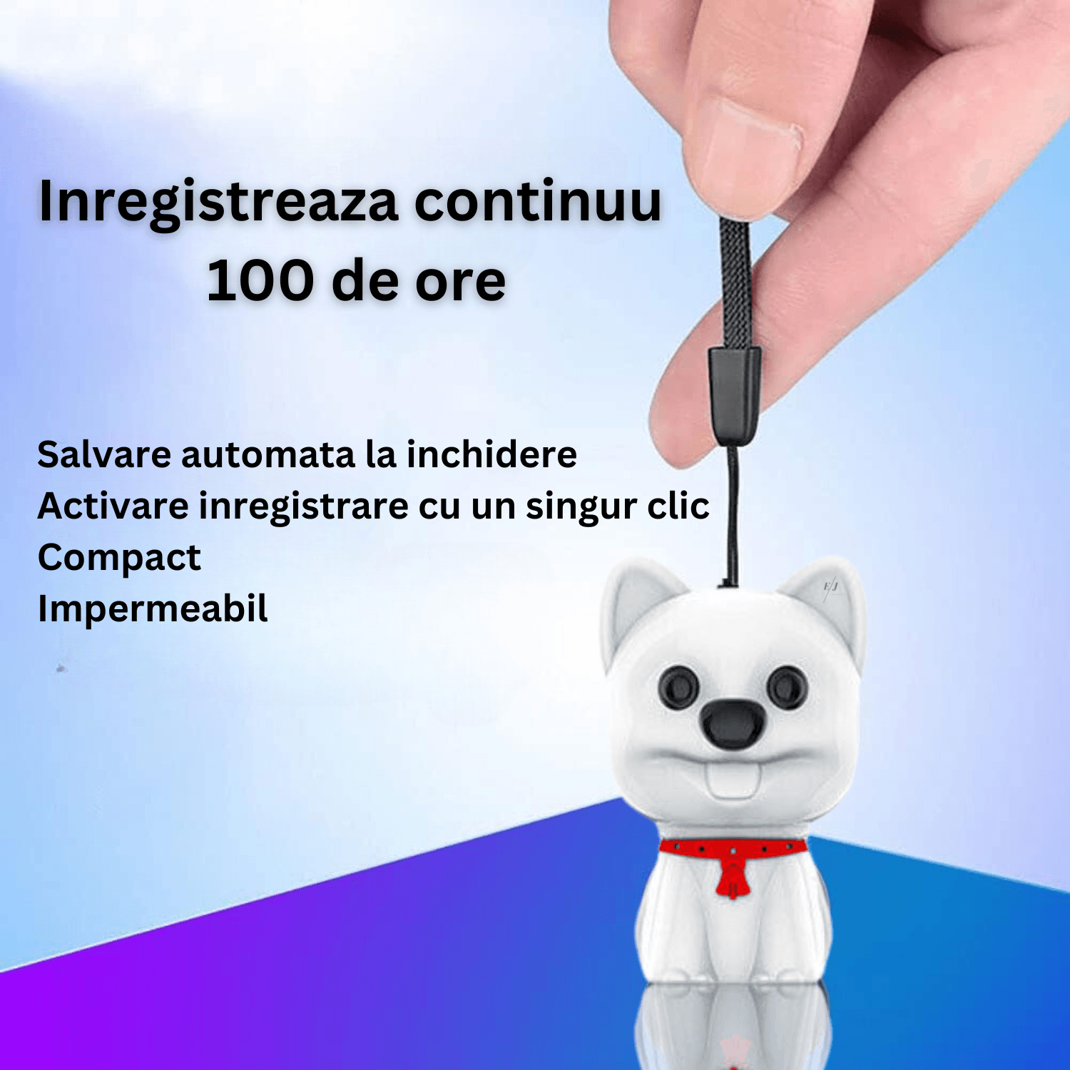 Reportofon ascuns in breloc, 16GB, activare vocala, MP3, GL-16 - 3 | YEO