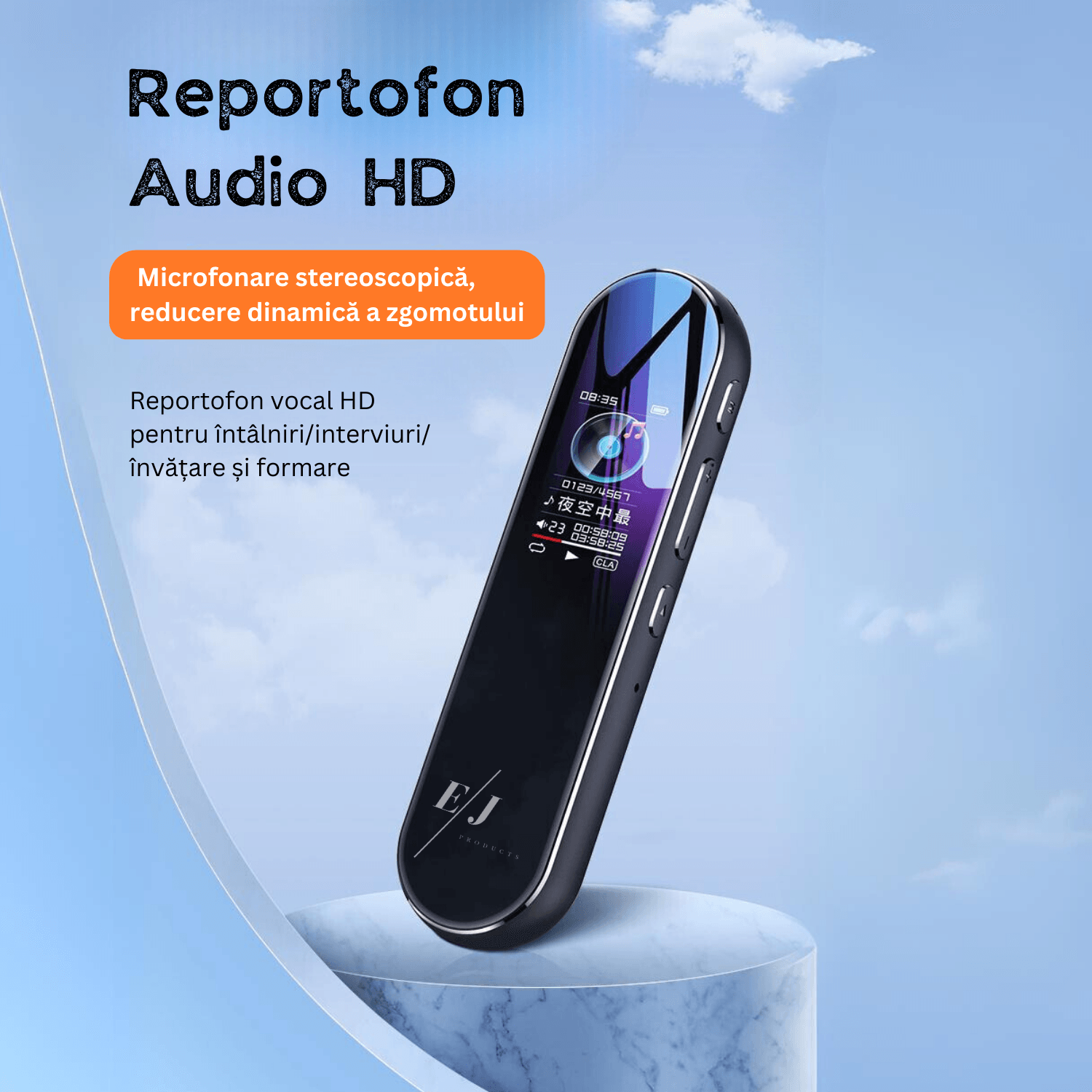 Reportofon profesional cu activare vocala, Q53, 8 GB, difuzor, MP3 - 1 | YEO