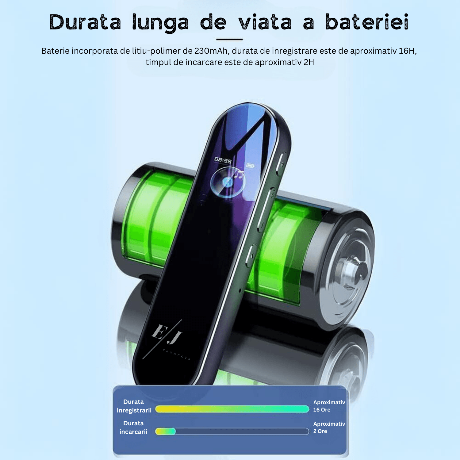 Reportofon profesional cu activare vocala, Q53, 8 GB, difuzor, MP3 - 3 | YEO