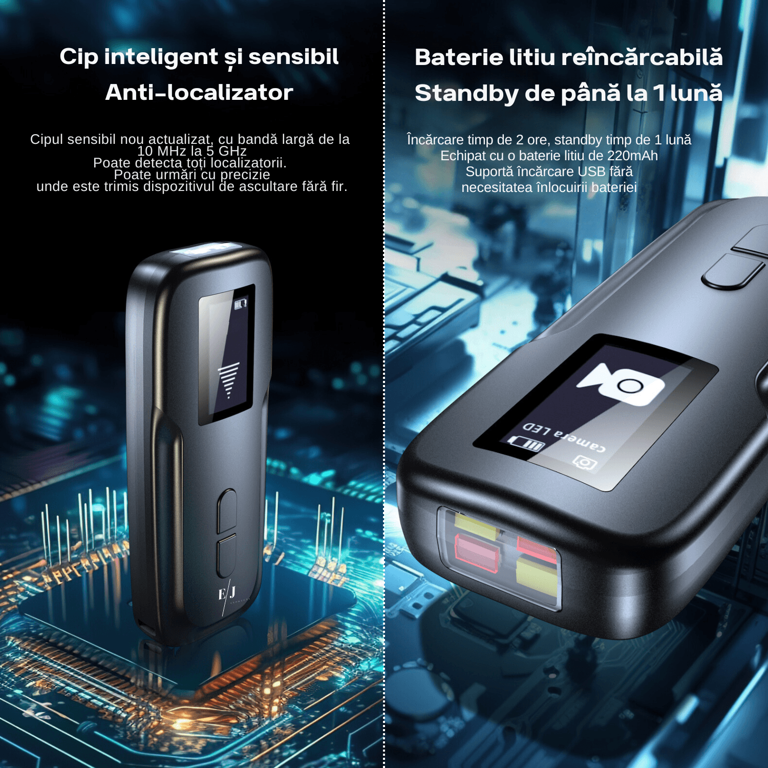 Detector camere ascunse, microfoane, localizator GPS, reportofoane - AK500
