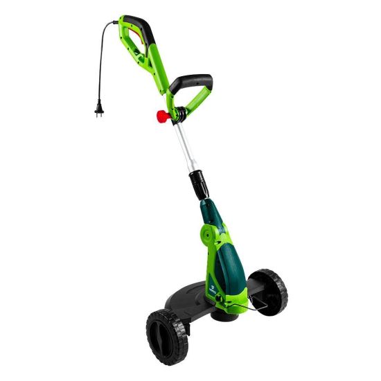 Motocoasa, trimmer, pentru tuns iarba, electric, cu 2 roti, 550 W, 32 cm, Verto