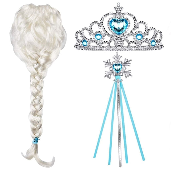 Set rochie si accesorii Elsa Frozen, IdeallStore®, 7-9 ani, Albastru, Halloween - 3 | YEO