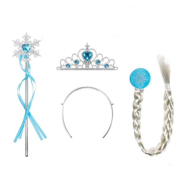 Set rochie si trei accesorii Elsa Frozen, IdeallStore®, 7-9 ani, Carnaval - 3 | YEO