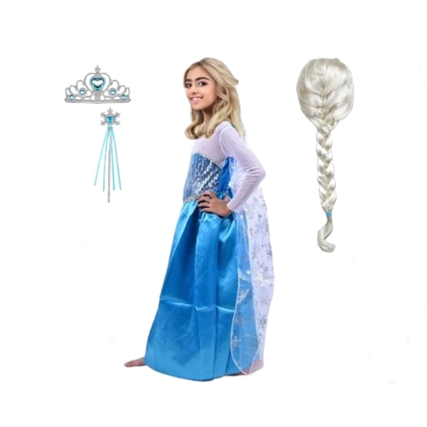 Set rochie si accesorii Elsa Frozen, IdeallStore®, 3-5 ani , Albastru , Halloween - 1 | YEO