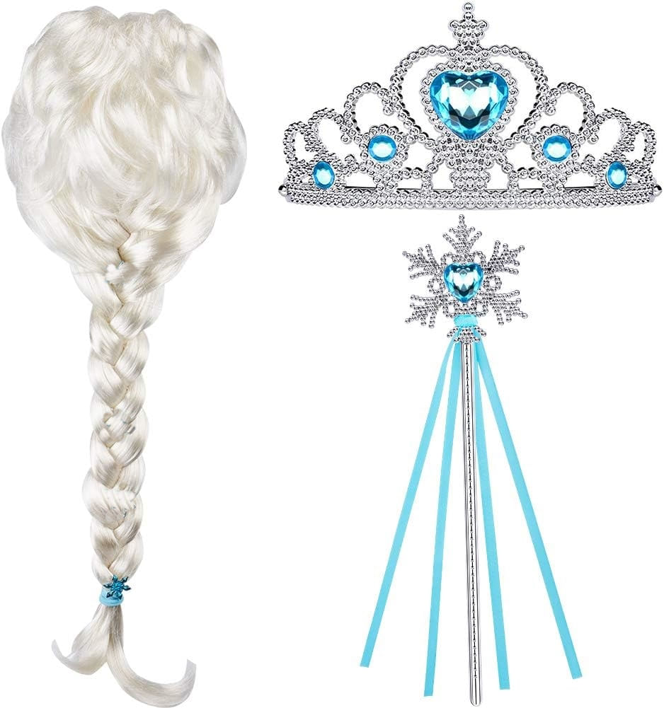 Set rochie si accesorii Elsa Frozen, IdeallStore®, 3-5 ani , Albastru , Halloween - 3 | YEO