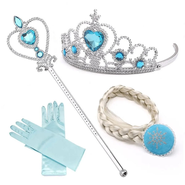 Set rochie si patru accesorii Elsa Frozen, IdeallStore®, 7-9 ani, Carnaval - 3 | YEO