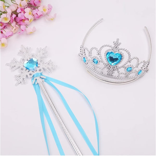 Set peruca, bagheta, diadema printesa Elsa Frozen, IdeallStore®, Halloween - 2 | YEO