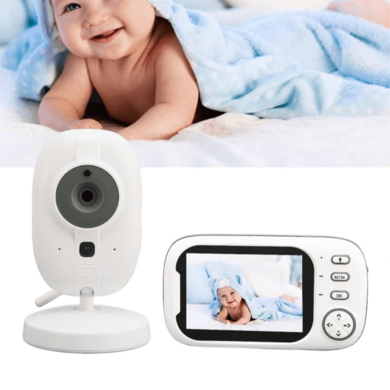 Baby Monitor si Camera Audio-Video Wireless Pentru Supravegherea Copilului RoHs® SPY HappyKID Ecran HD XXL 3.2 Inch LCD - 1 | YEO