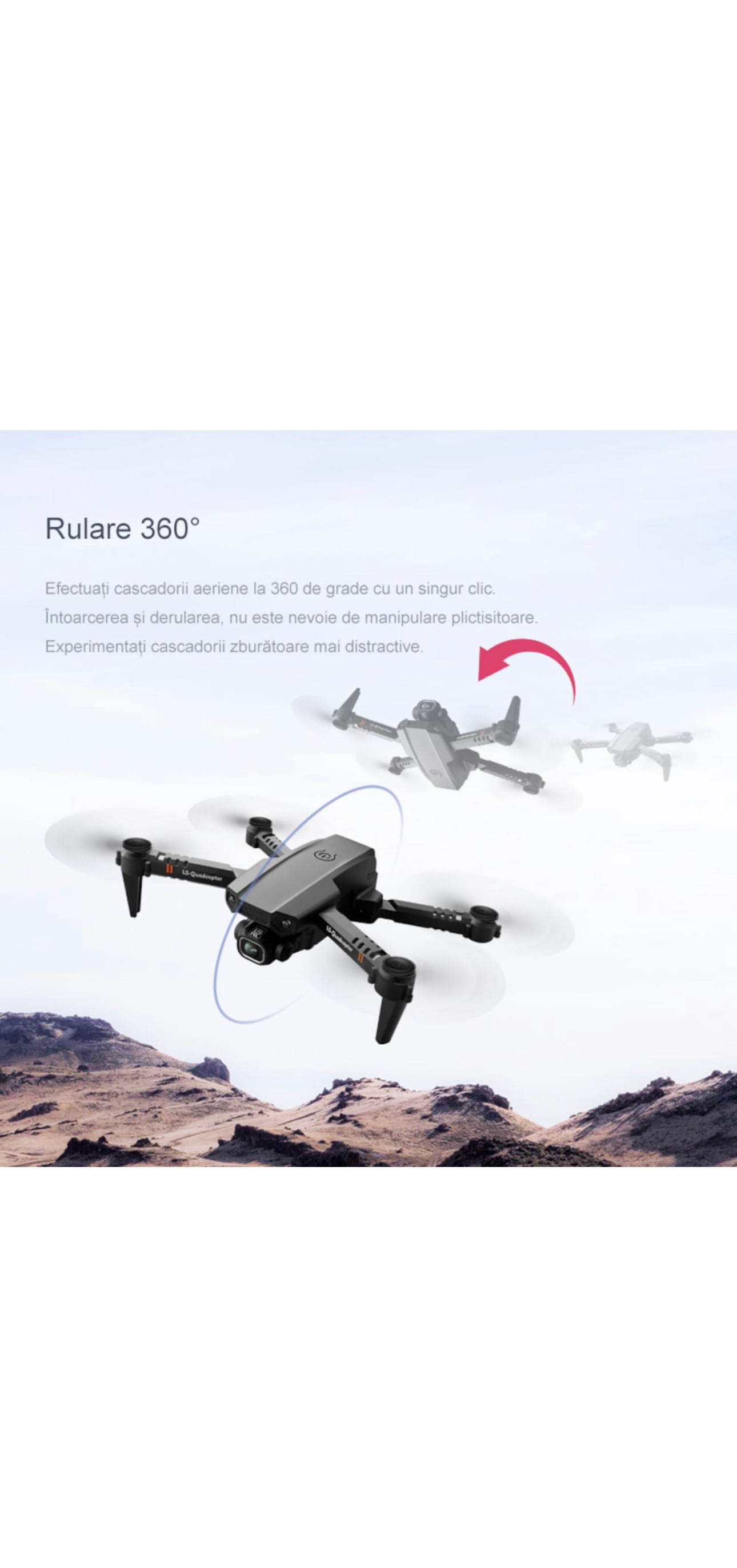 Drona pentru copii si incepatori FLYAway, Camera HD Duala 1080P, Rezerve, Telecomanda pliabila Quadcopter, Rulare 360° - 4 | YEO