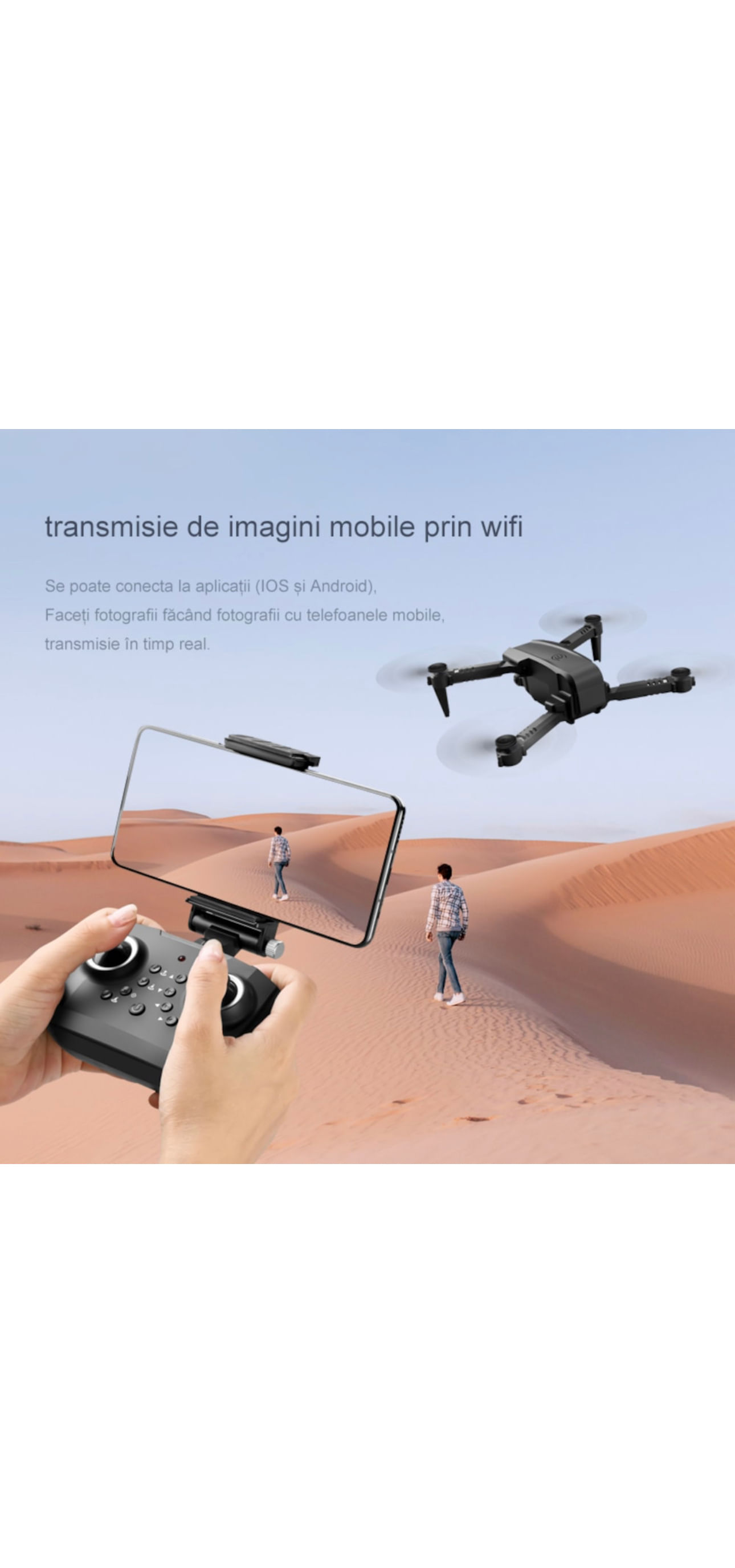 Drona pentru copii si incepatori FLYAway, Camera HD Duala 1080P, Rezerve, Telecomanda pliabila Quadcopter, Rulare 360° - 3 | YEO