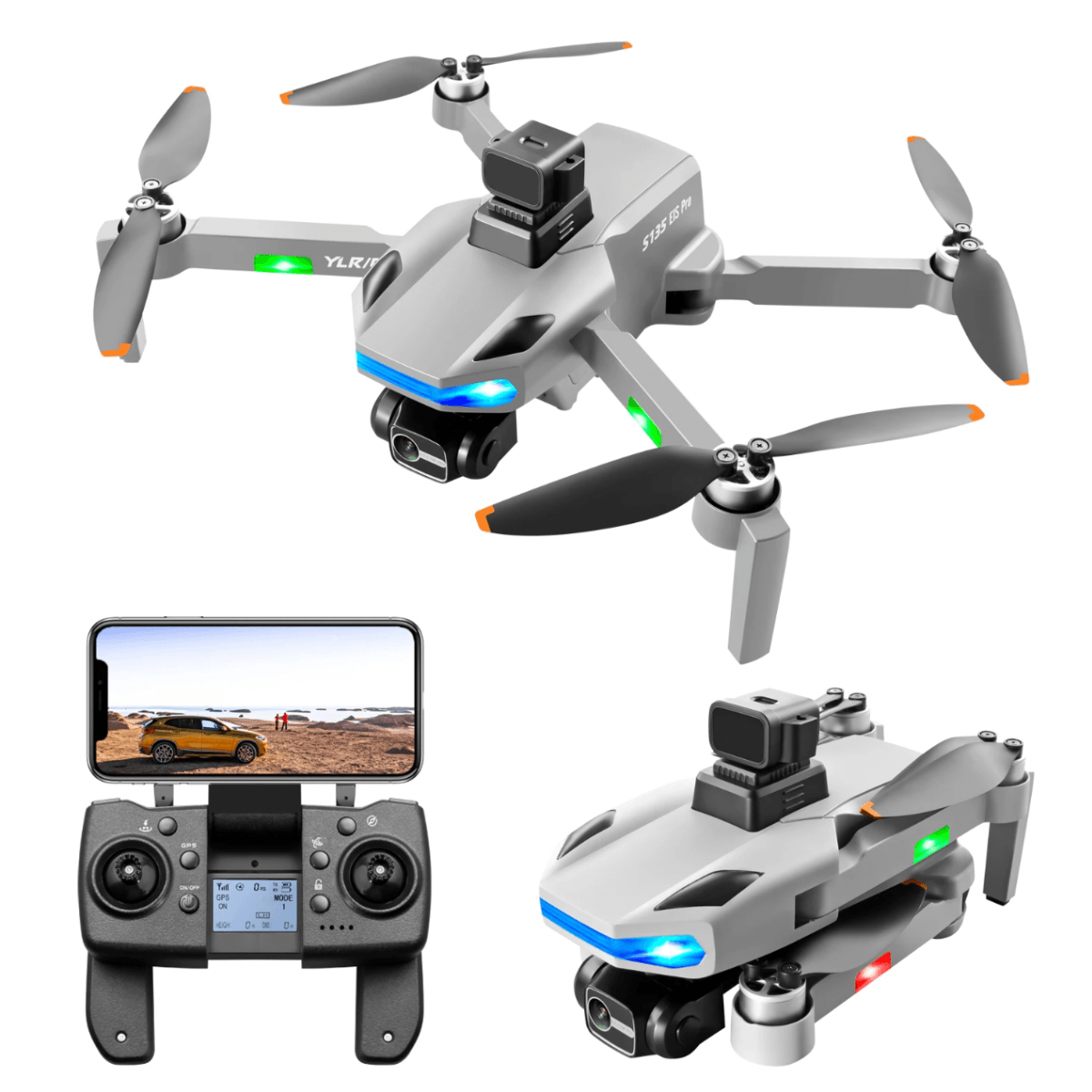 Drona profesionala YLR/C S135 EIS Pro Max, RoHS distanta zbor 5 km, WiFi,Retur GPS,evitare obstacole,Camera 8K,2x Acum - 1 | YEO