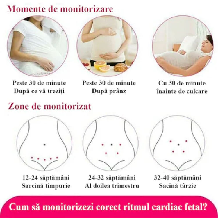 Monitor fetal doppler pentru gravide, Rohs, monitorizare functii vitale fat intrauterin, detectare b - 3 | YEO