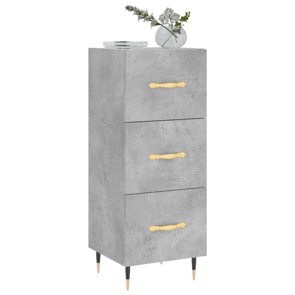 Servanta, gri beton, 34,5x34x90 cm, lemn compozit — imaginea 3