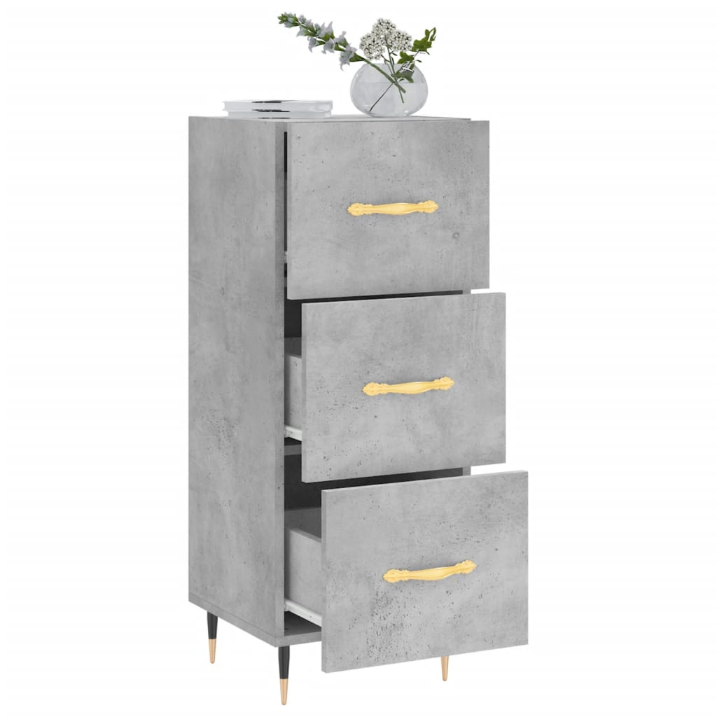 Servanta, gri beton, 34,5x34x90 cm, lemn compozit — imaginea 4
