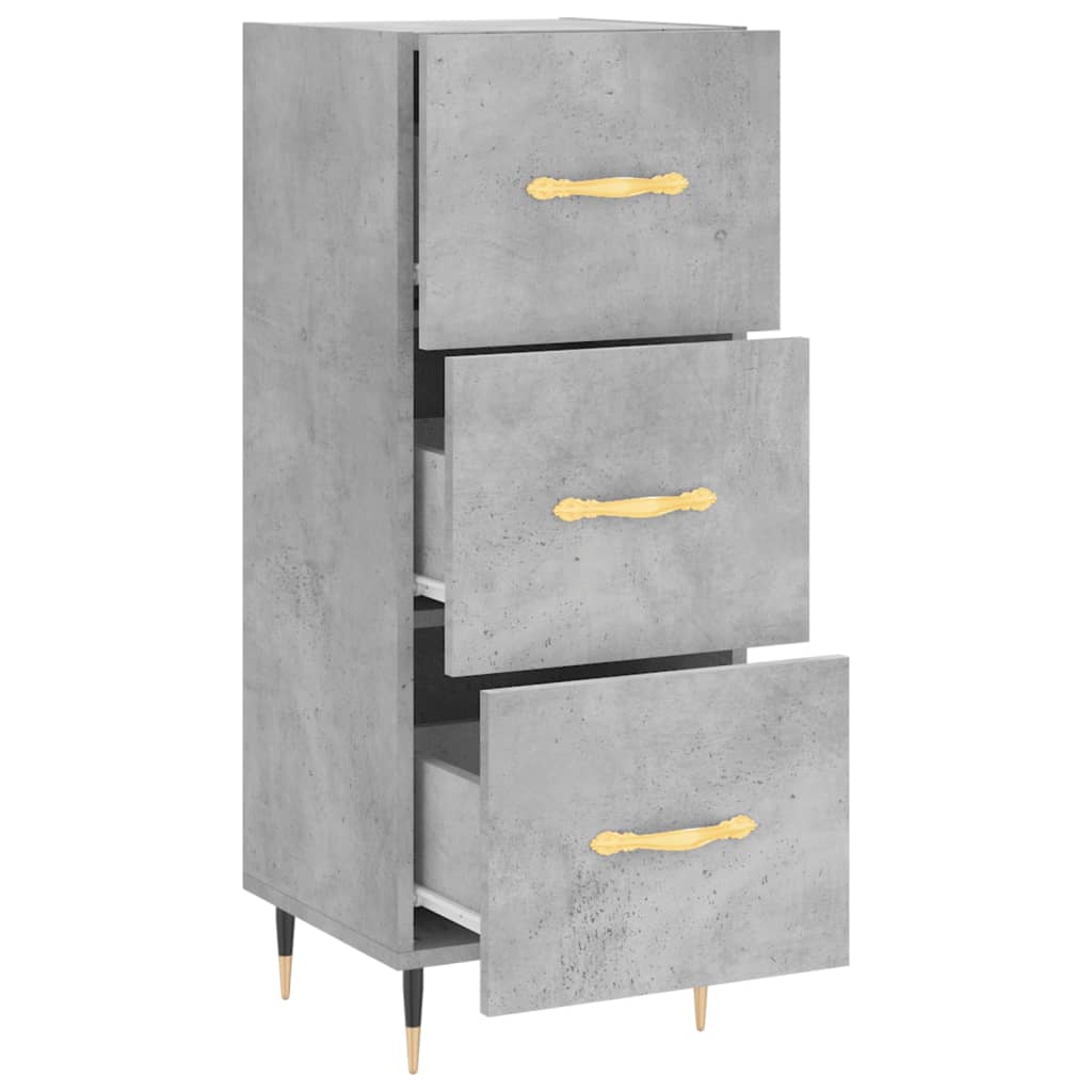 Servanta, gri beton, 34,5x34x90 cm, lemn compozit — imaginea 5