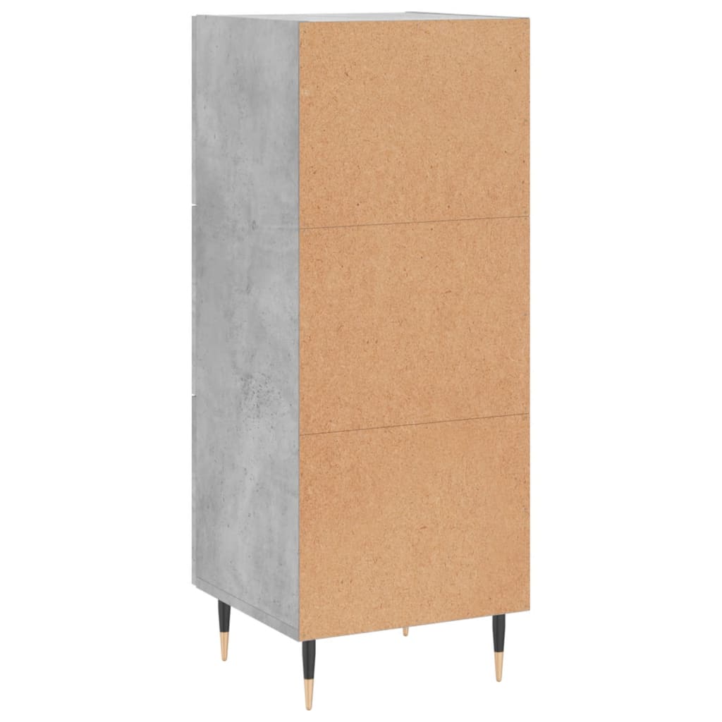 Servanta, gri beton, 34,5x34x90 cm, lemn compozit — imaginea 8
