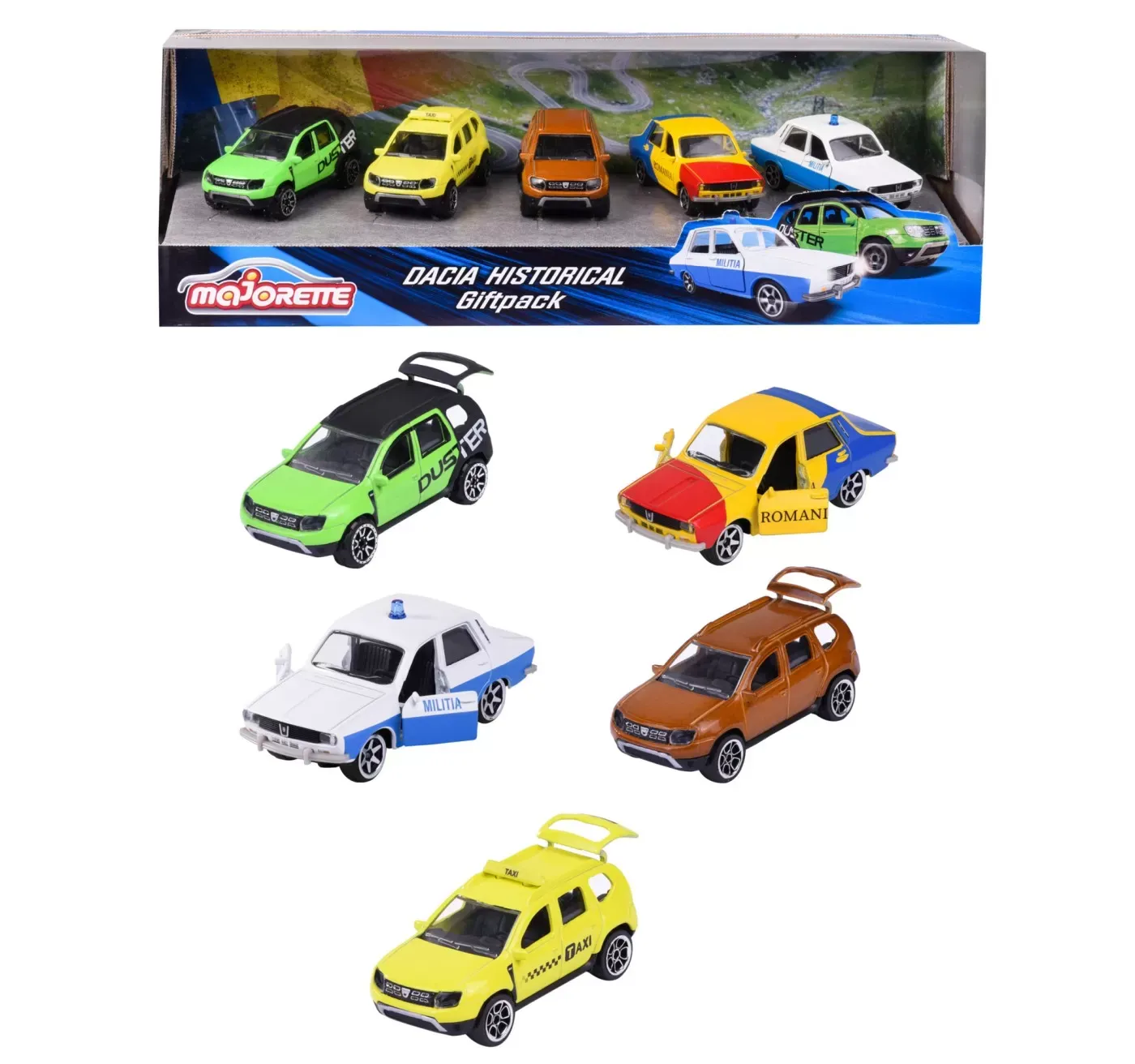 Majorette set 5 masinute metalice dacia