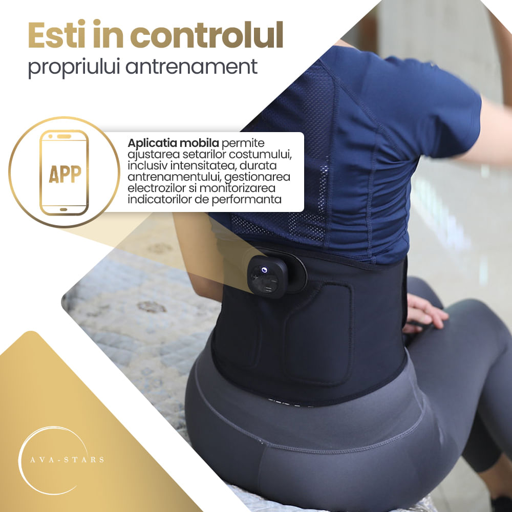Echipament EMS pentru Slabit, Tonifierea Muschilor-Abdomen, Centura pentru Exercitii Fitness, Marime Universala - 4 | YEO