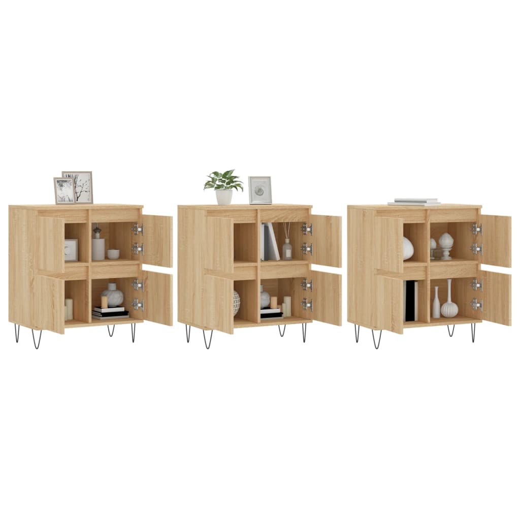 Servante, 3 piese, stejar sonoma, lemn prelucrat — imaginea 3