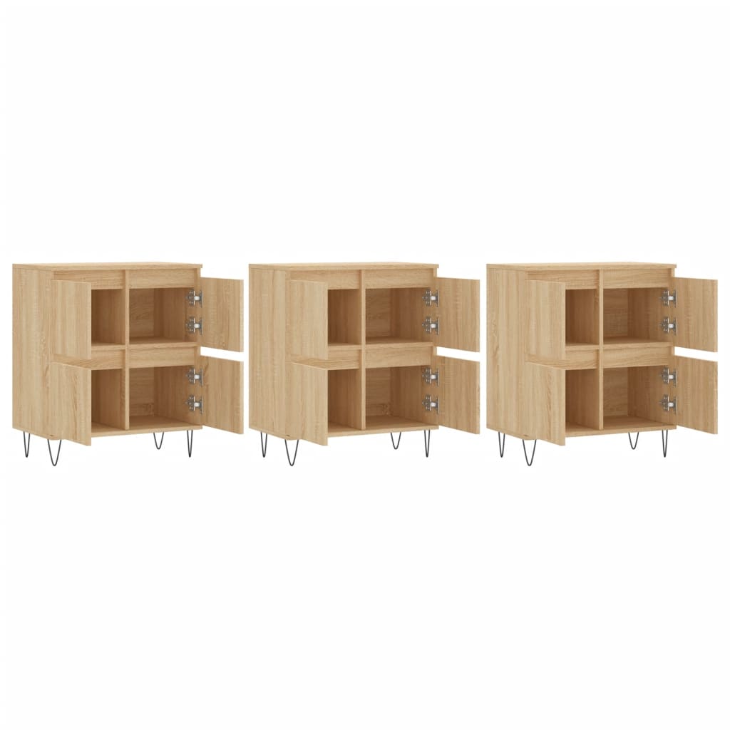 Servante, 3 piese, stejar sonoma, lemn prelucrat — imaginea 4