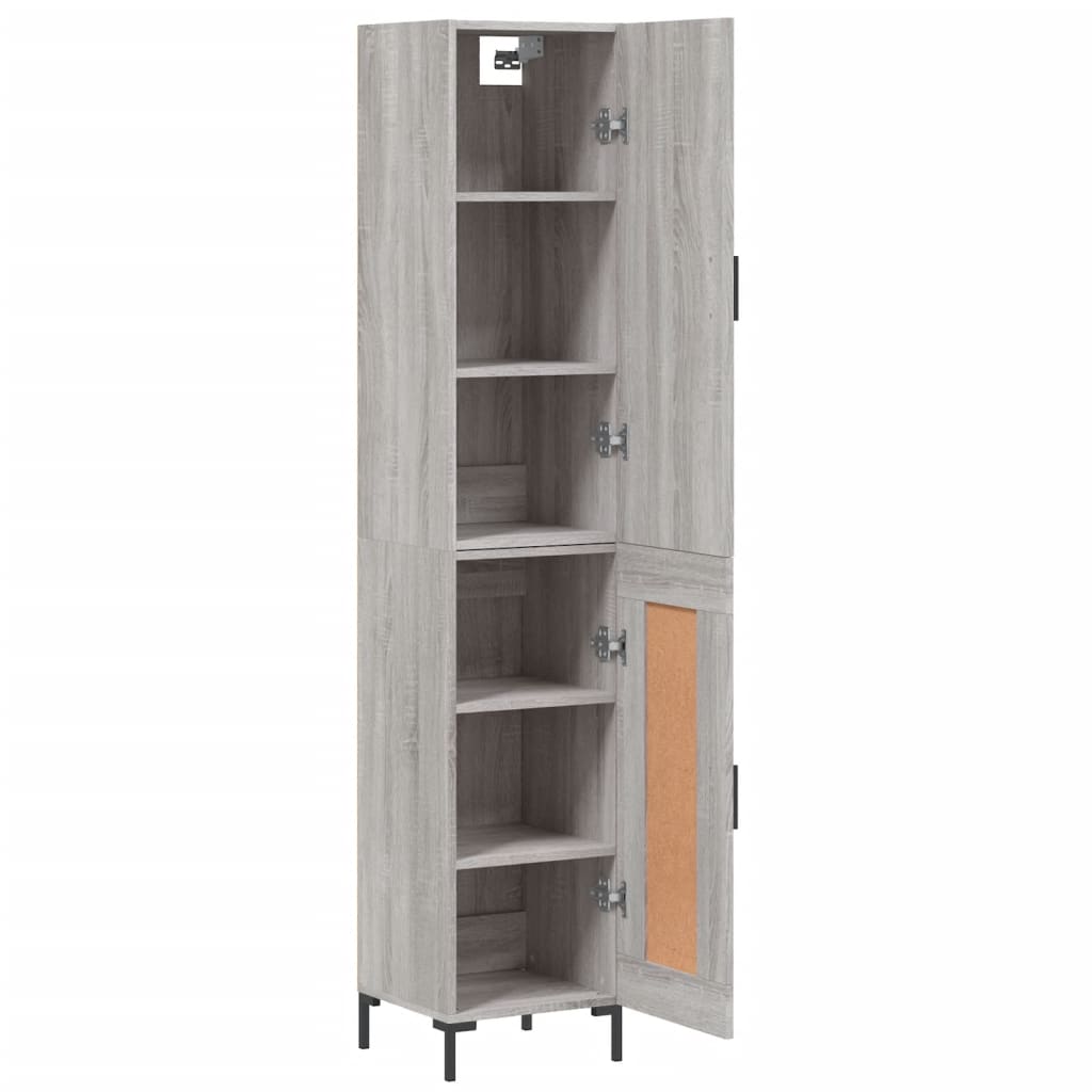 Dulap inalt, gri sonoma, 34,5x34x180 cm, lemn prelucrat — imaginea 4