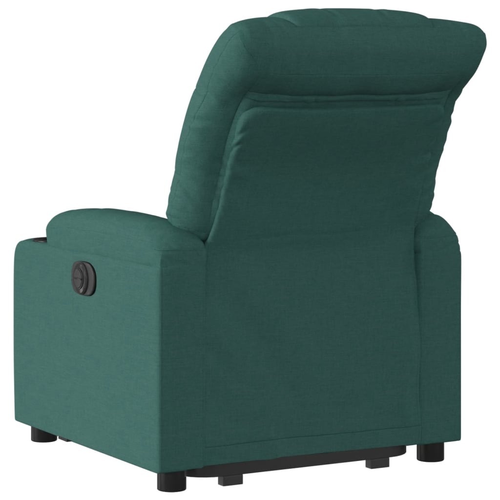 Fotoliu rabatabil ridicare pe verticala, verde inchis, textil — imaginea 4