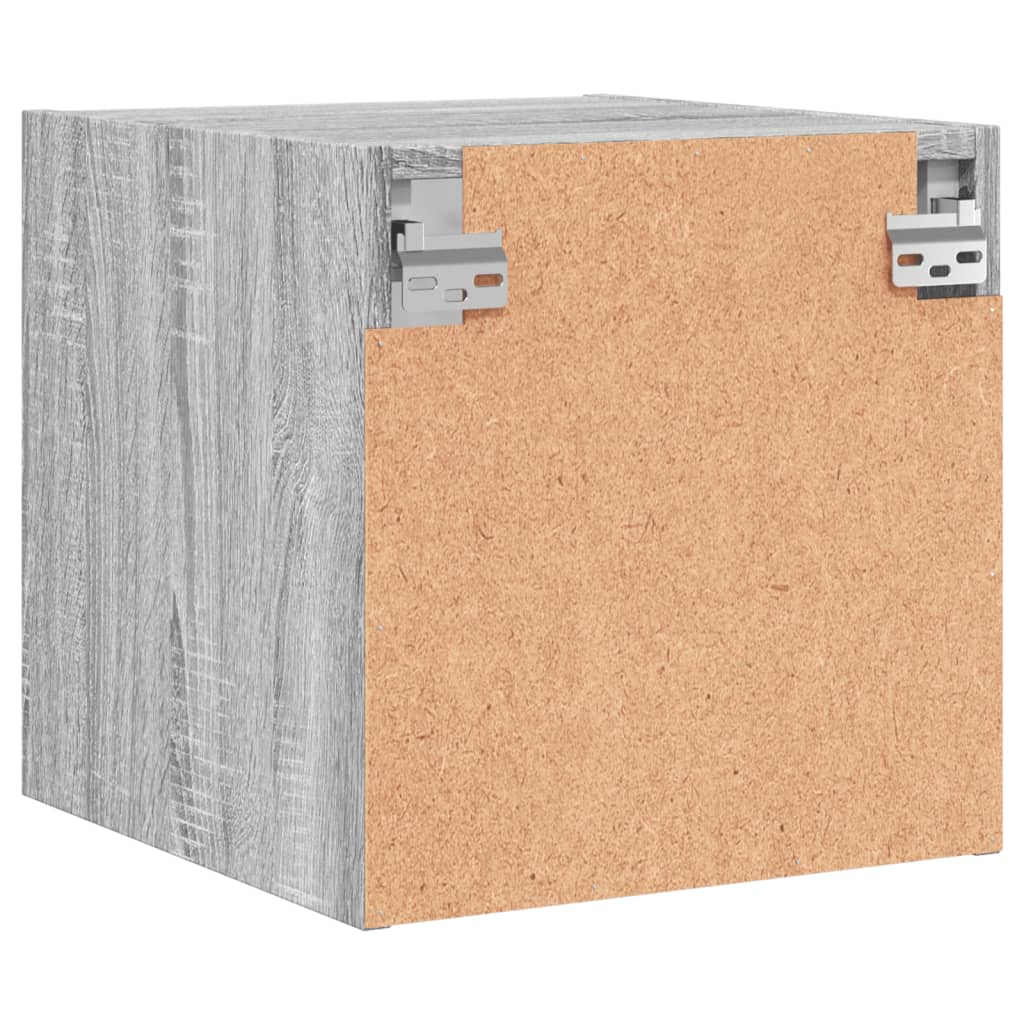 Noptiere cu usi din sticla, 2 buc., gri sonoma, 35x37x35 cm — imaginea 9