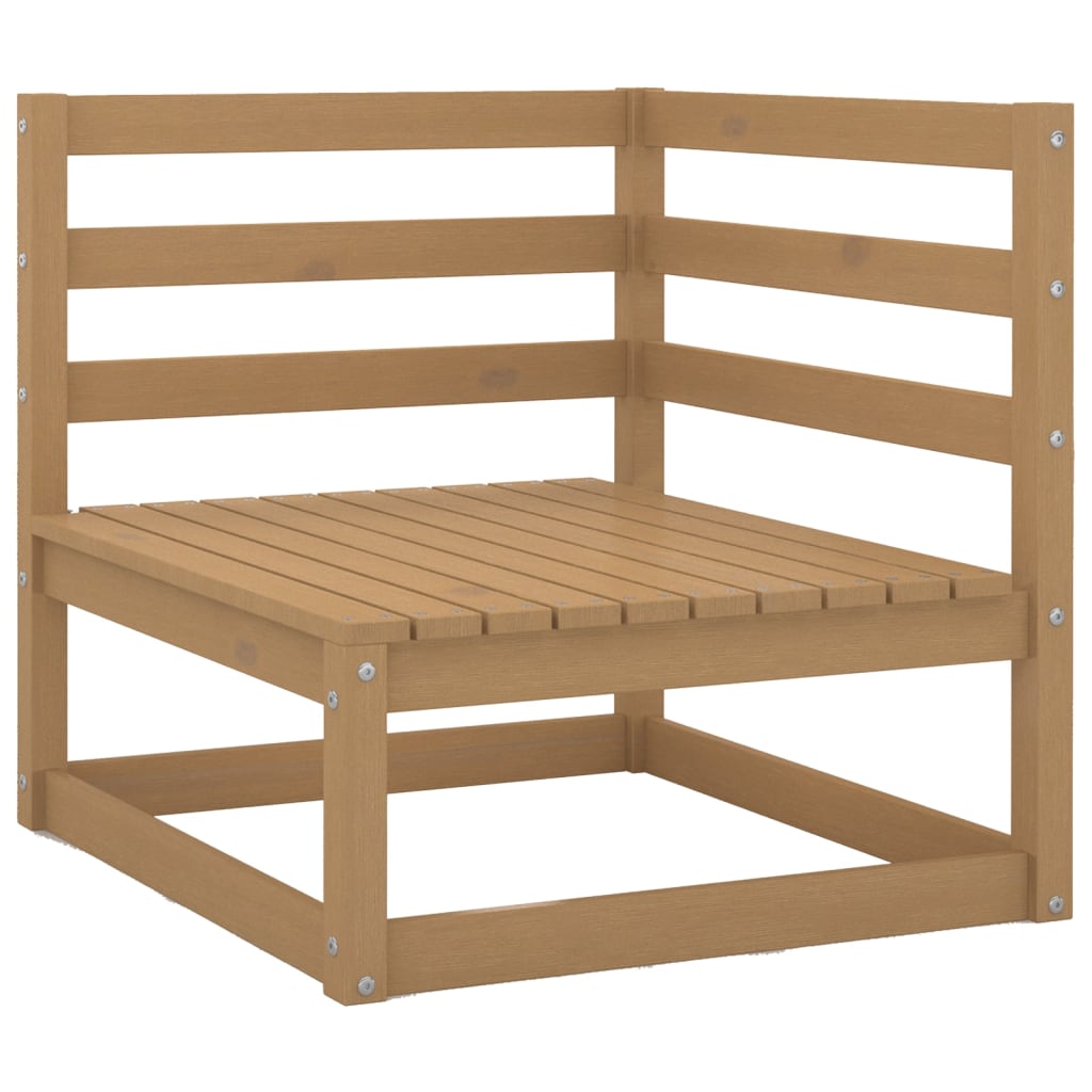 Set mobilier de gradina, 10 piese, maro miere, lemn masiv pin — imaginea 4