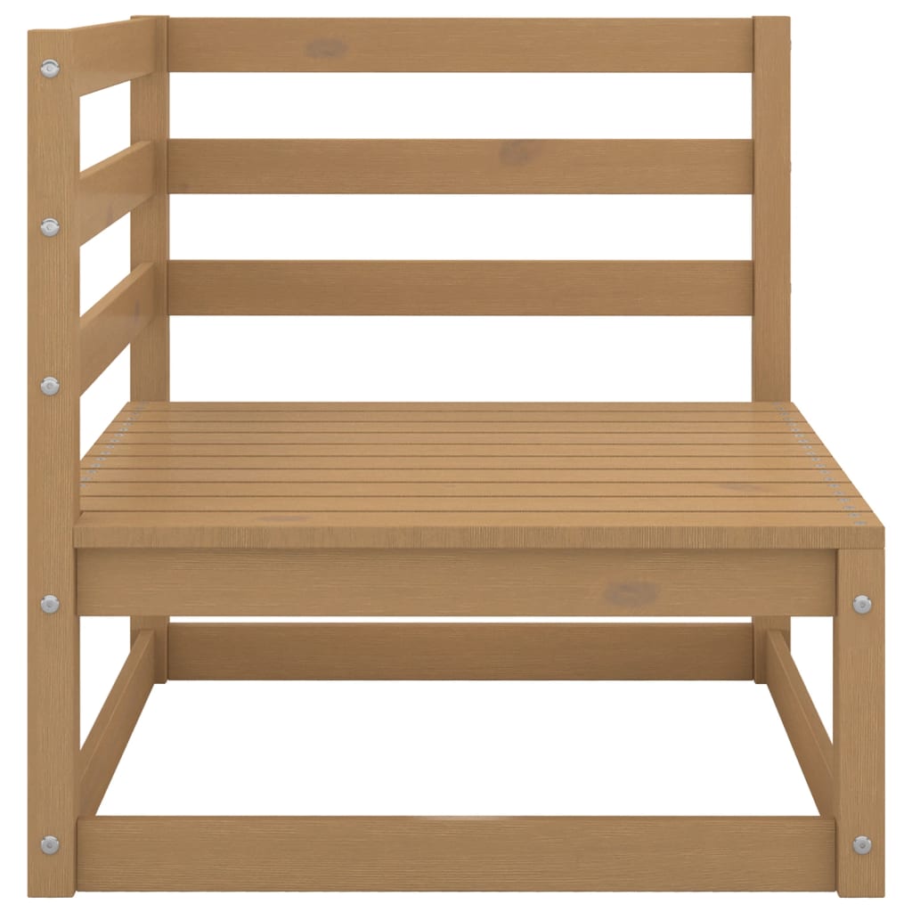 Set mobilier de gradina, 10 piese, maro miere, lemn masiv pin — imaginea 5