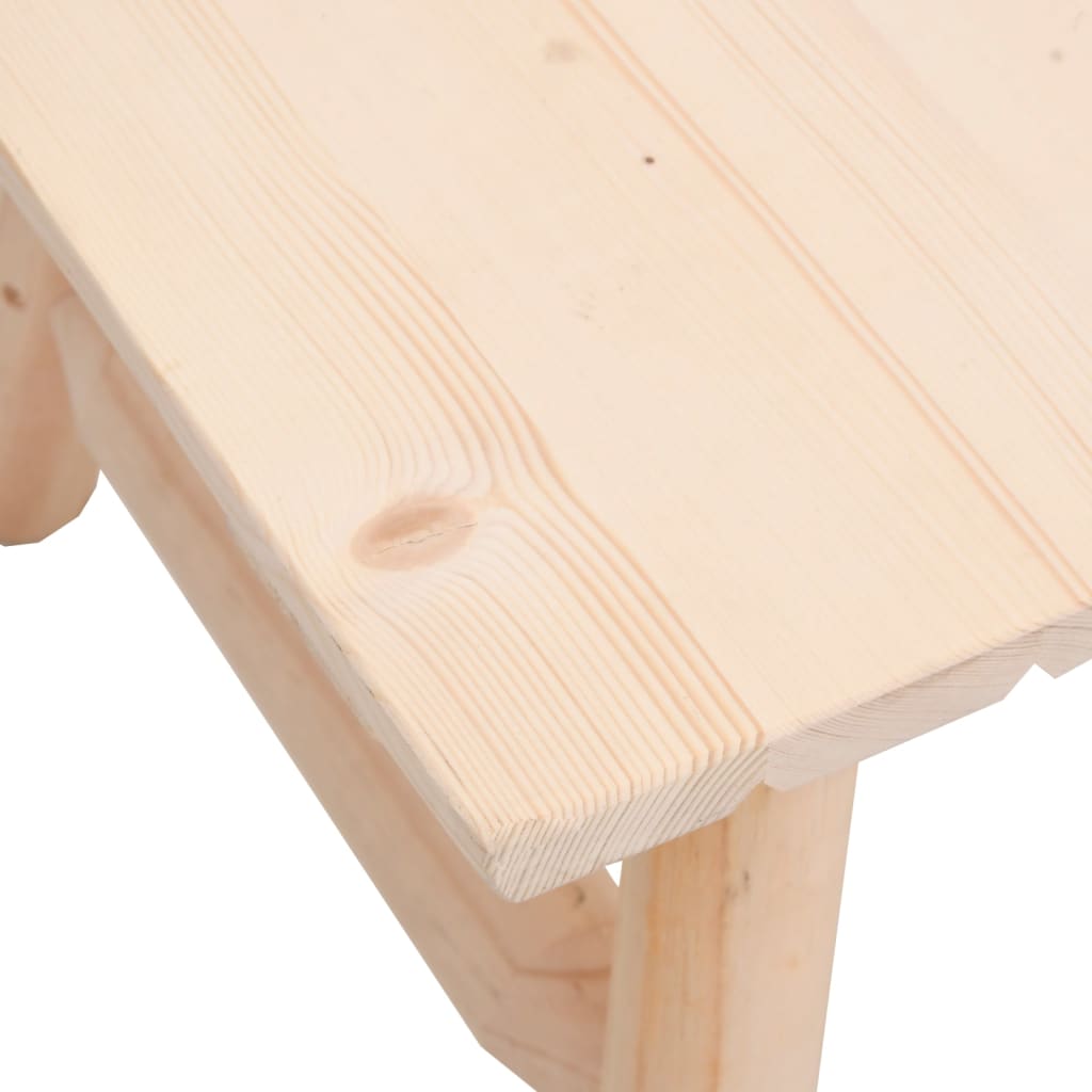 Set mobilier de gradina, 5 piese, lemn masiv de molid, natural, model 2x scaun + 2x banca + masa — imaginea 6