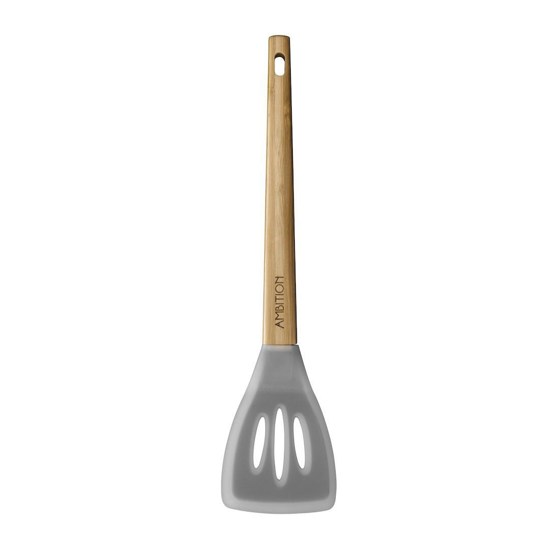 Spatula perforata cu maner din bambus, AMBITION Nordic