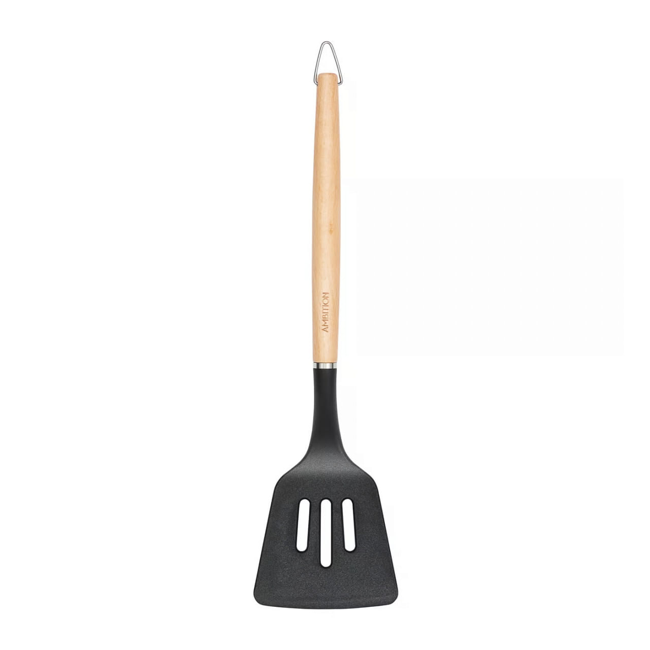 Spatula perforata cu maner din lemn, AMBITION Natural