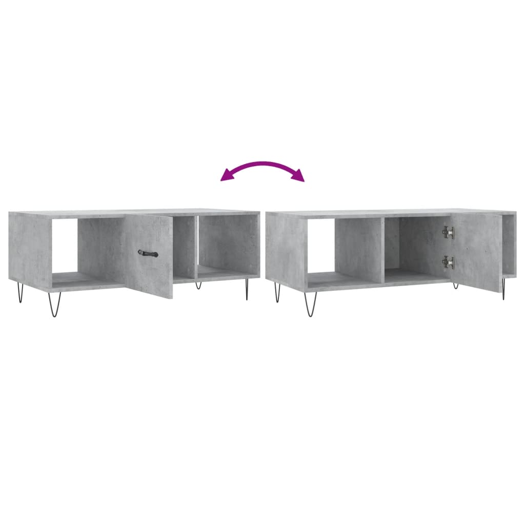 Masuta de cafea, gri beton, 102x50x40 cm, lemn prelucrat — imaginea 9