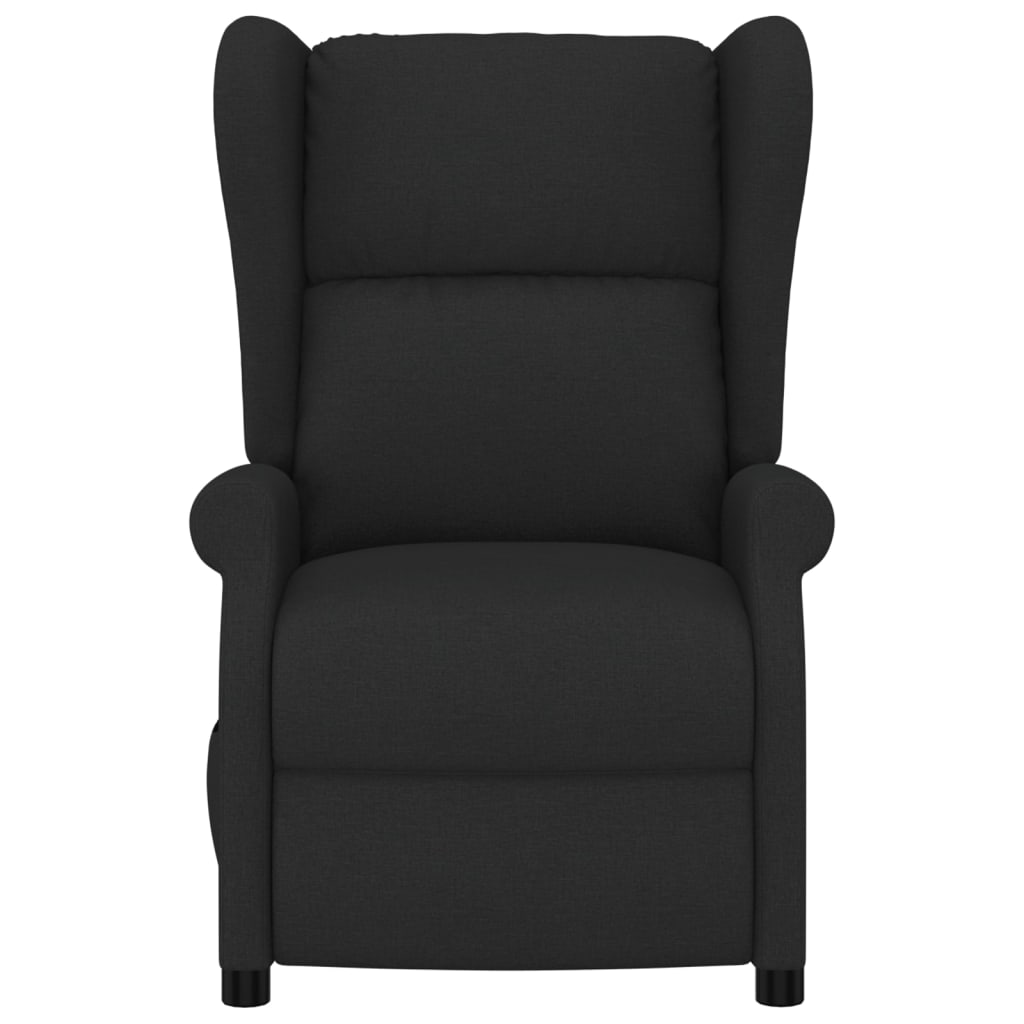Fotoliu electric rabatabil, spatar cu aripi, negru, textil — imaginea 4