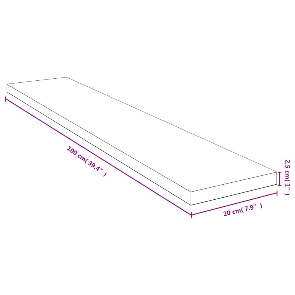 Raft de perete, 100x20x2,5 cm, bambus — imaginea 4