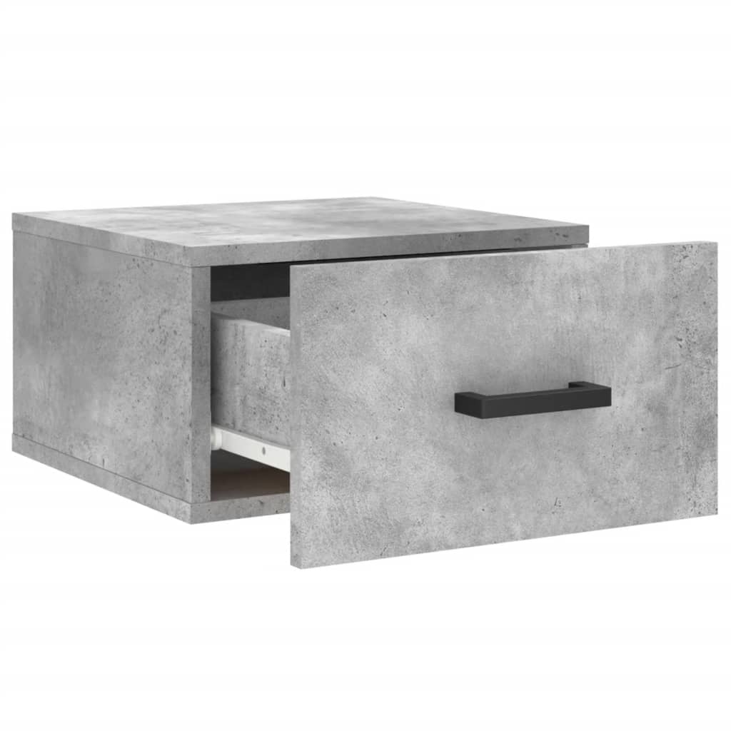 Noptiere montate pe perete 2 buc. gri beton 35x35x20 cm — imaginea 7