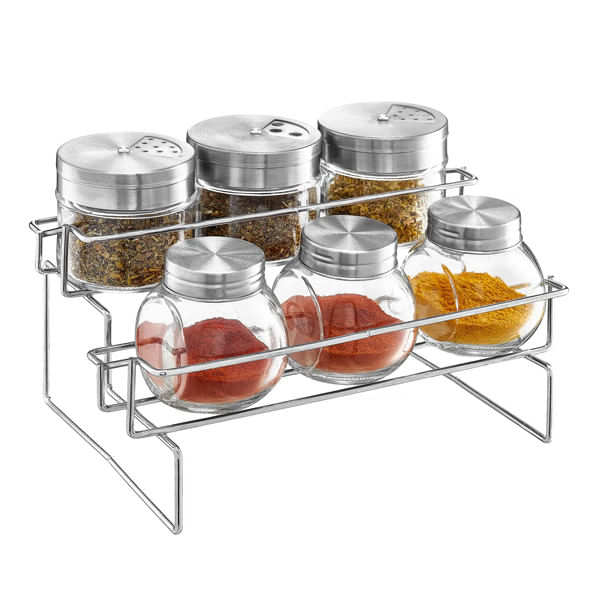 Set recipiente depozitare condimente, 7 piese, suport inox, AMBITION Spice - 2 | YEO