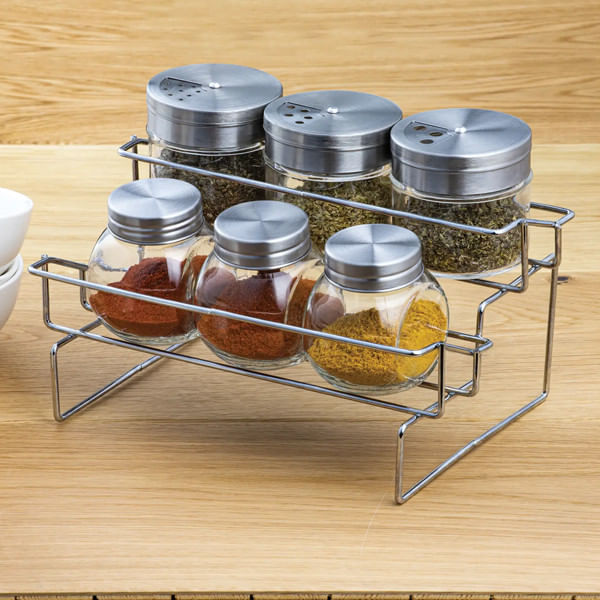 Set recipiente depozitare condimente, 7 piese, suport inox, AMBITION Spice - 1 | YEO