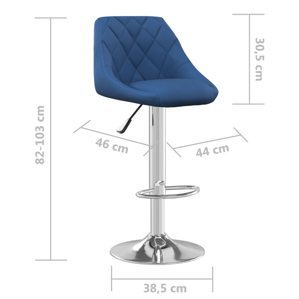 Scaune de bar, 2 buc., albastru, catifea — imaginea 9